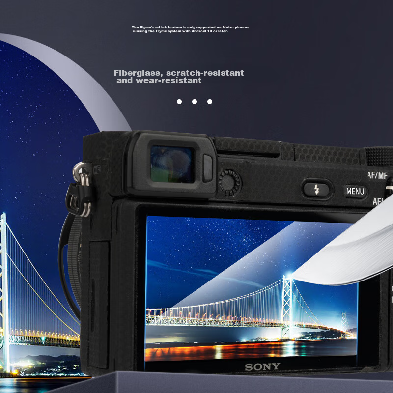 JJC Tempered Glass Screen Protector for Sony A6400/A6300/A6000 - Shatterproof & Clear