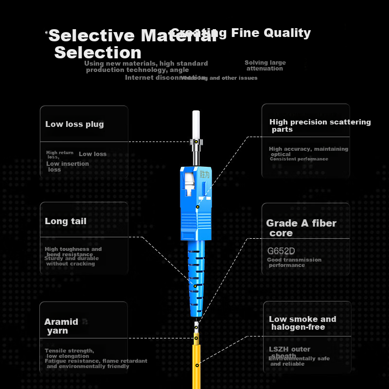 Shengwei LC-ST Single Mode Dual Core Fiber Cable