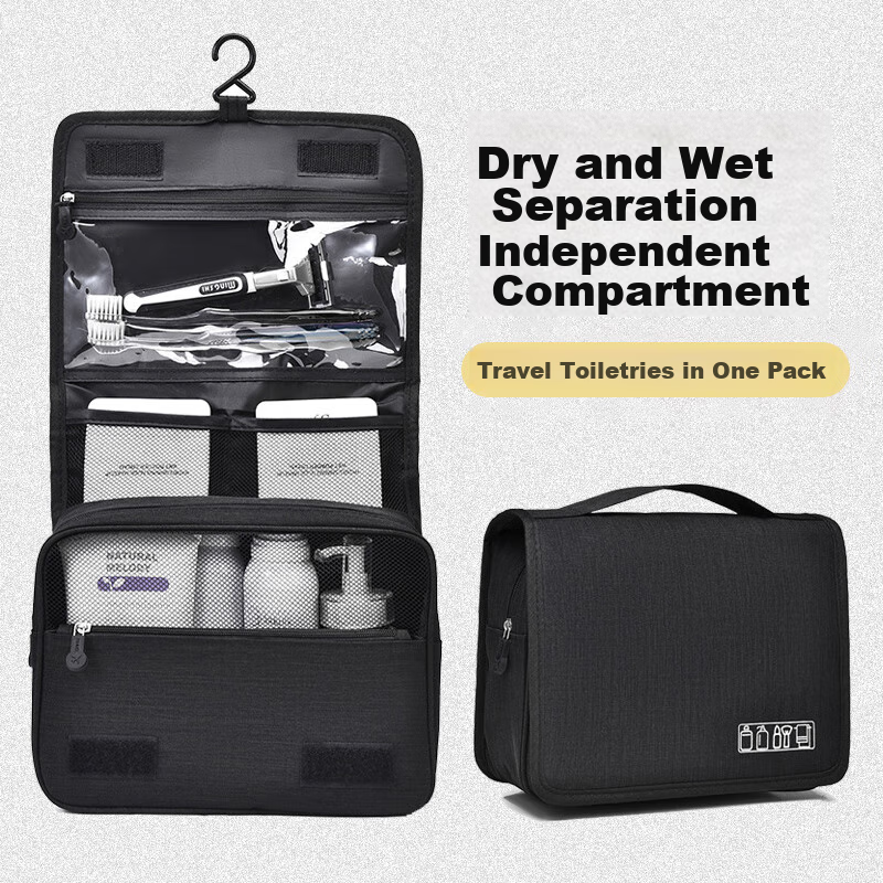 JAJALIN Toiletry Bag Travel Set - Dry & Wet Separation