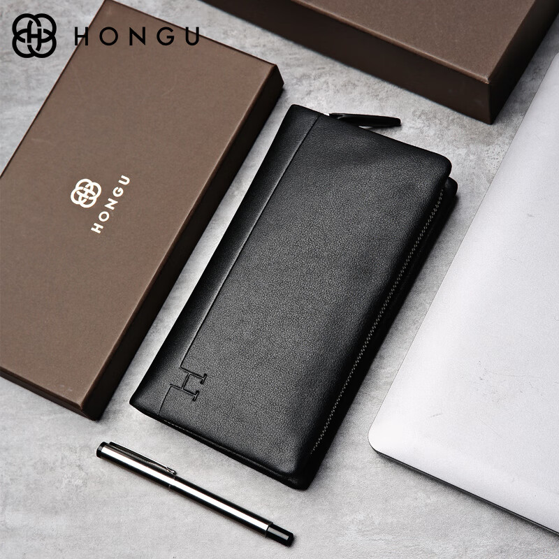 HONGU Men's Clutch Bag - Jet Black