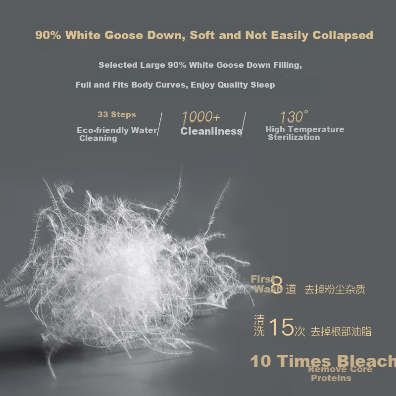 Downia Mattress - 90% White Goose Down Pad for 1.8m Bed
