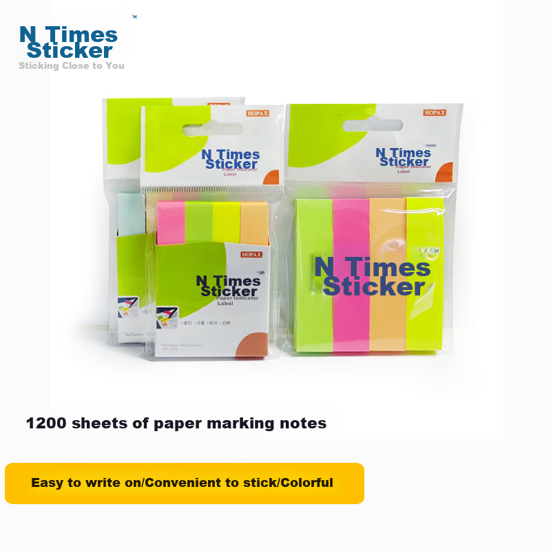 STICKN 4-Color Fluorescent Sticky Notes