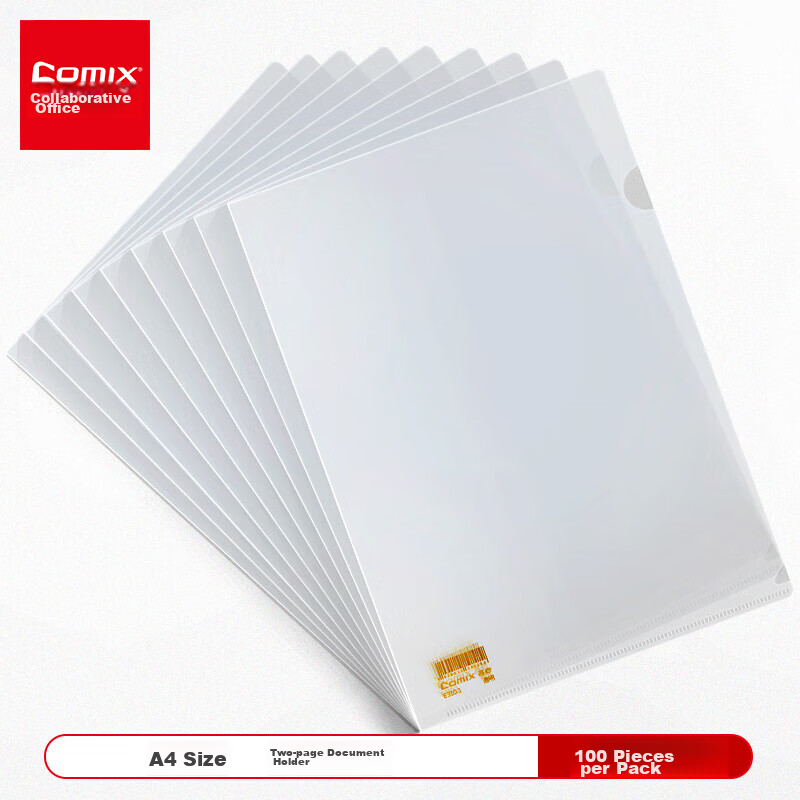 COMIX 100 A4 L-Type Transparent File Sleeves