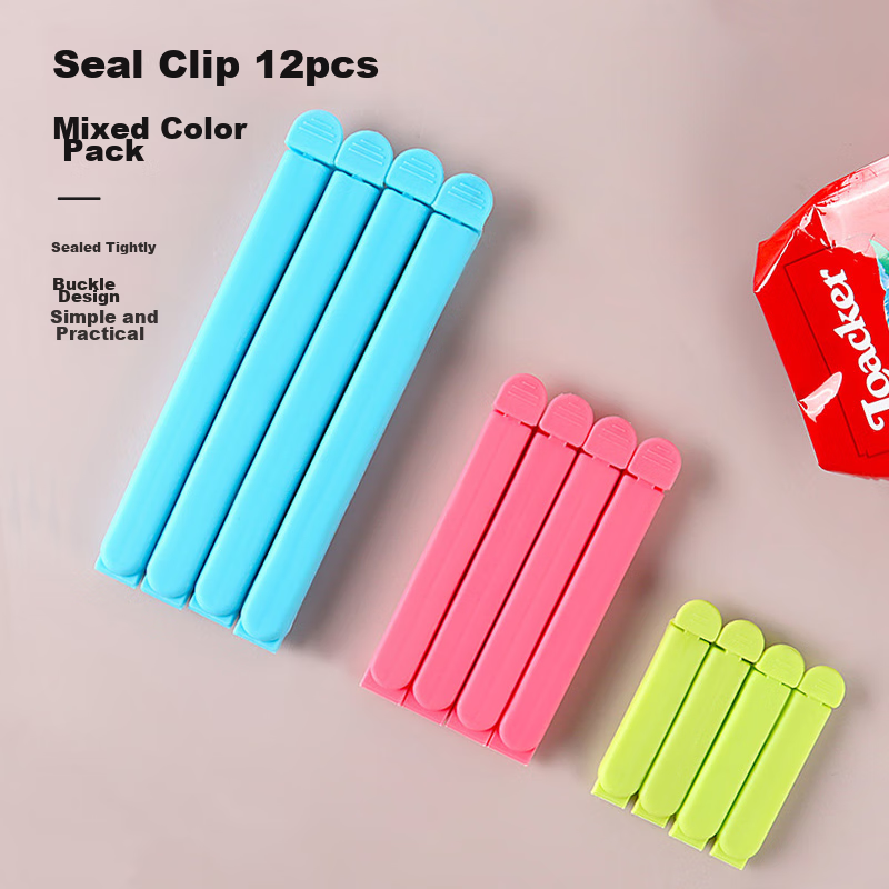 Baijie 12-Pack Sealing Clips - Kitchen Food & Tea Bag Storage Clips