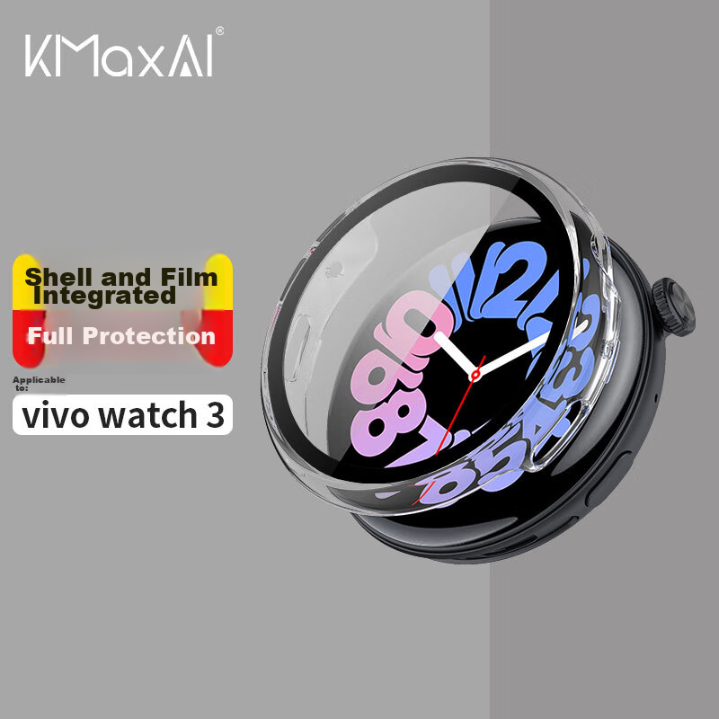KMaxAI Protective Case and Screen Film for Vivo Watch 3