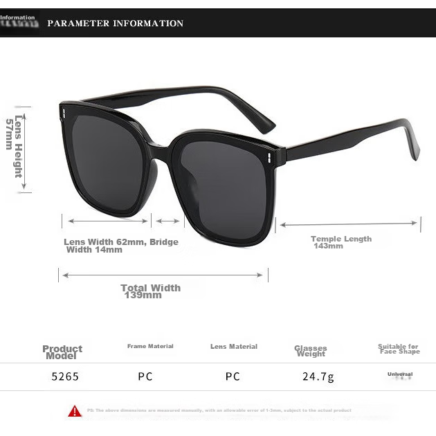 Baixiaoshe Black Frame Vertical Studs Sunglasses