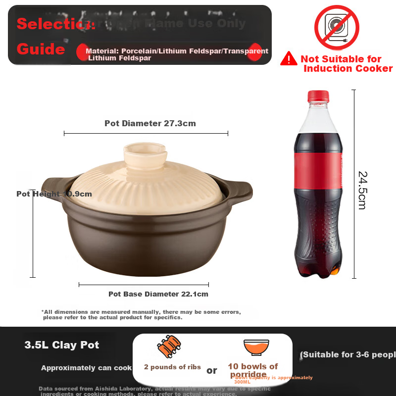 ASD Clay Pot for Soup and Stewing 3.5L