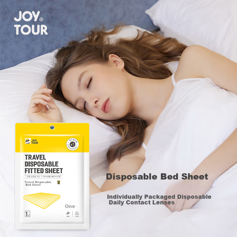 JOYTOUR Disposable Fitted Sheet 190x230cm for Travel