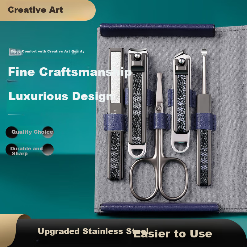 Creative Art Nail Clipper Set with Anti-Splash Design