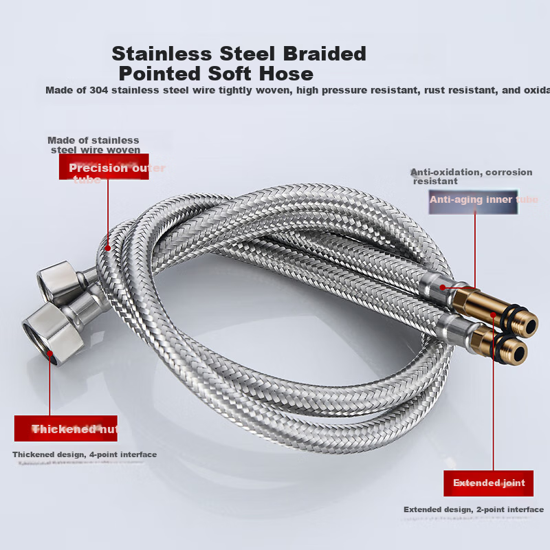 CVBAB 1M Stainless Steel Kitchen Faucet Hose