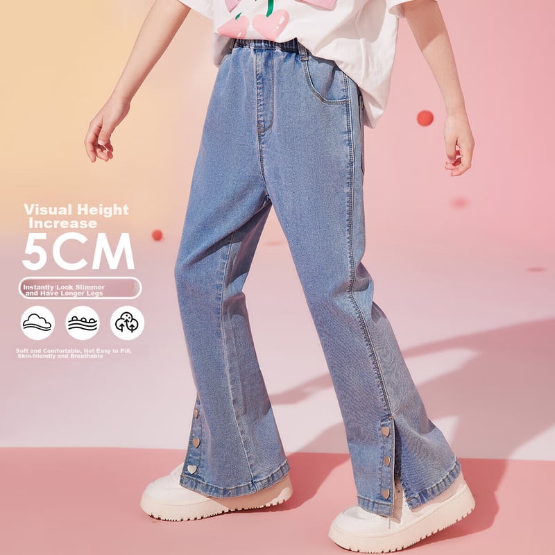 ASK JUNIOR Girls' Blue Wide-Leg Jeans Autumn 2025