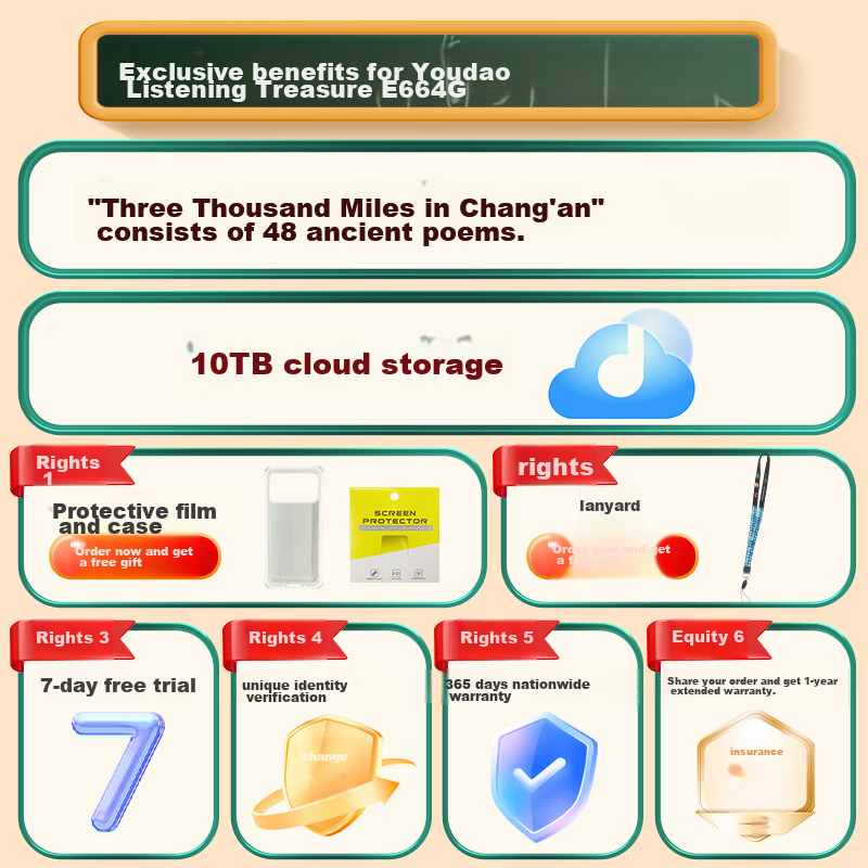 Youdao All-Screen Listening Treasure M7 [Original Audio for College Entrance Exam] AI English