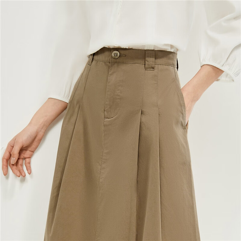Giordano Women's Summer Pure Cotton Slimming A-Line Skirt