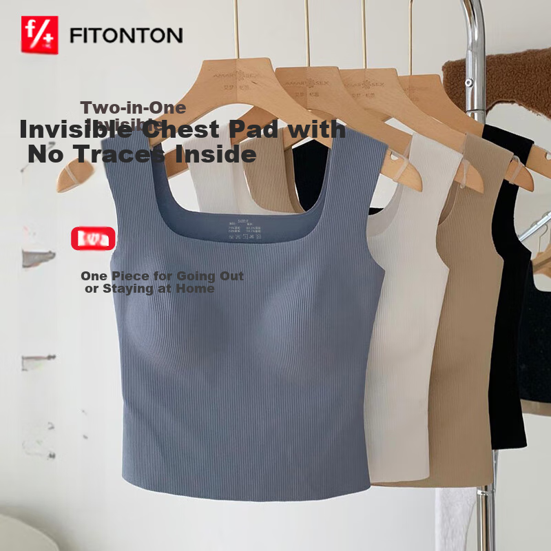 FitonTon Women's Camisole with Built-In Bra