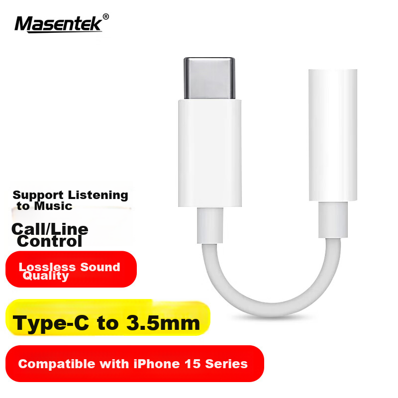Masentek Type-C to 3.5mm Audio Adapter for Apple 15