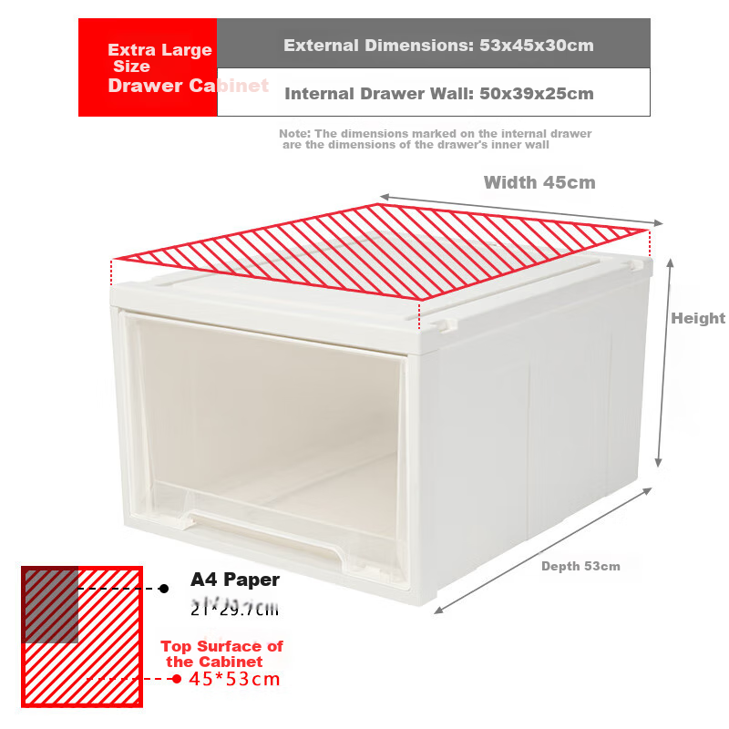 JEKO&JEKO Drawer-Style Clothes Storage Box 55L 3-Pack