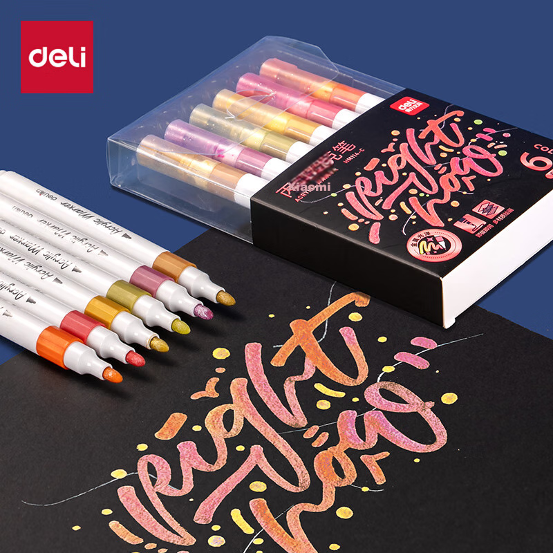 Deli 6-Color Acrylic Marker Pen for Art and Painting