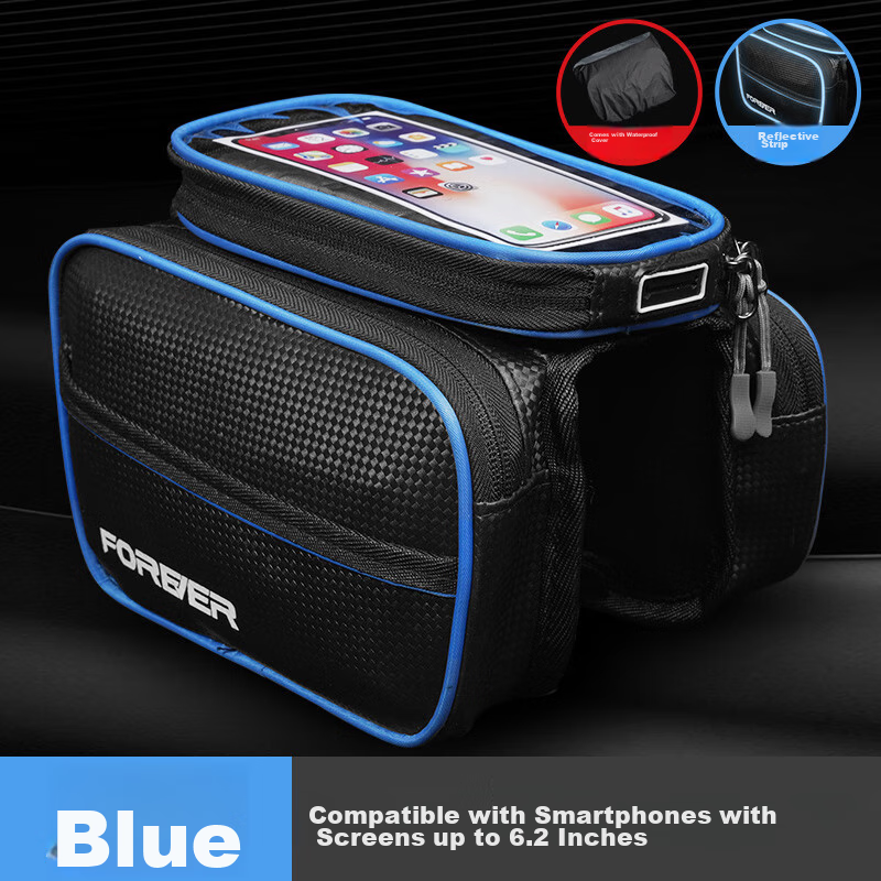 FOREVER Bicycle Front Rack with Touchscreen Handlebar Bag