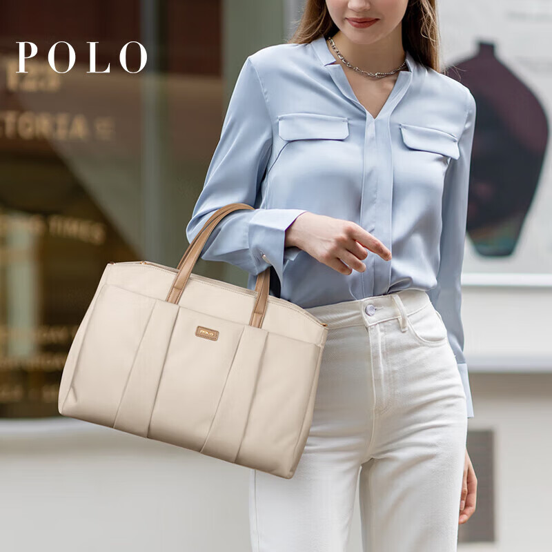 POLO Women's Beige Laptop Bag