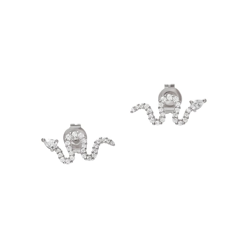 EMPORIO ARMANI Women's Silver Snake Stud Earrings