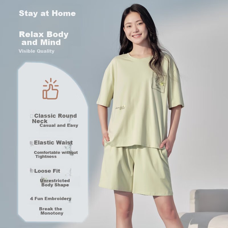 Yiershuang Women's Cotton Loungewear Set