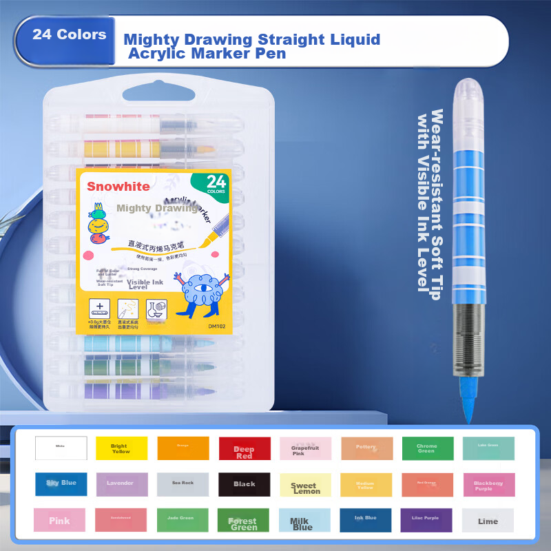 Snowhite Giant Power Liquid Acrylic Marker Set