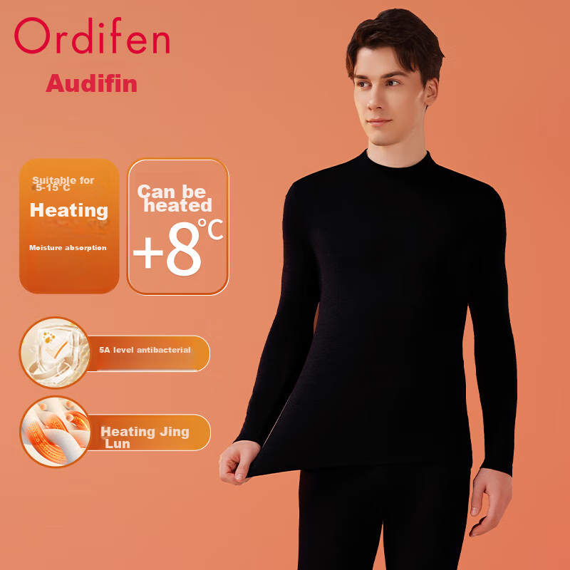 Ordifen Men's Modal Thermal Underwear Set with Collar