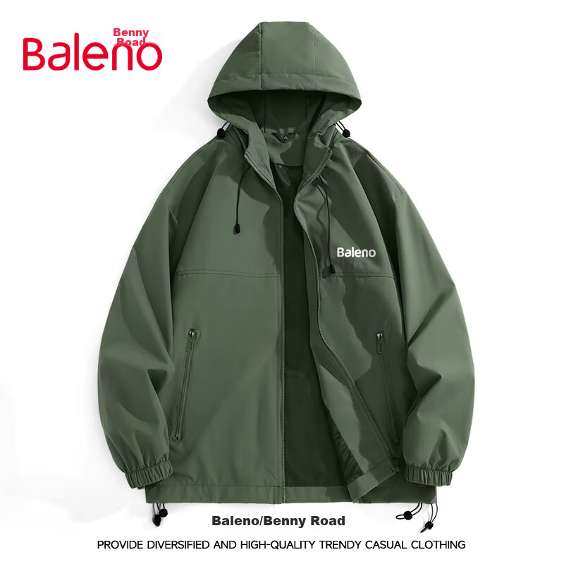 Baleno Men's Hooded Windproof Jacket, Spring Autumn Casual