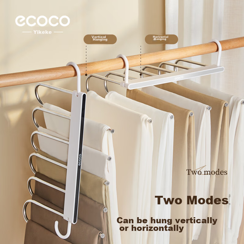 Ecoco Stainless Steel Multi-Layer Pants Rack with Gooseneck Hooks