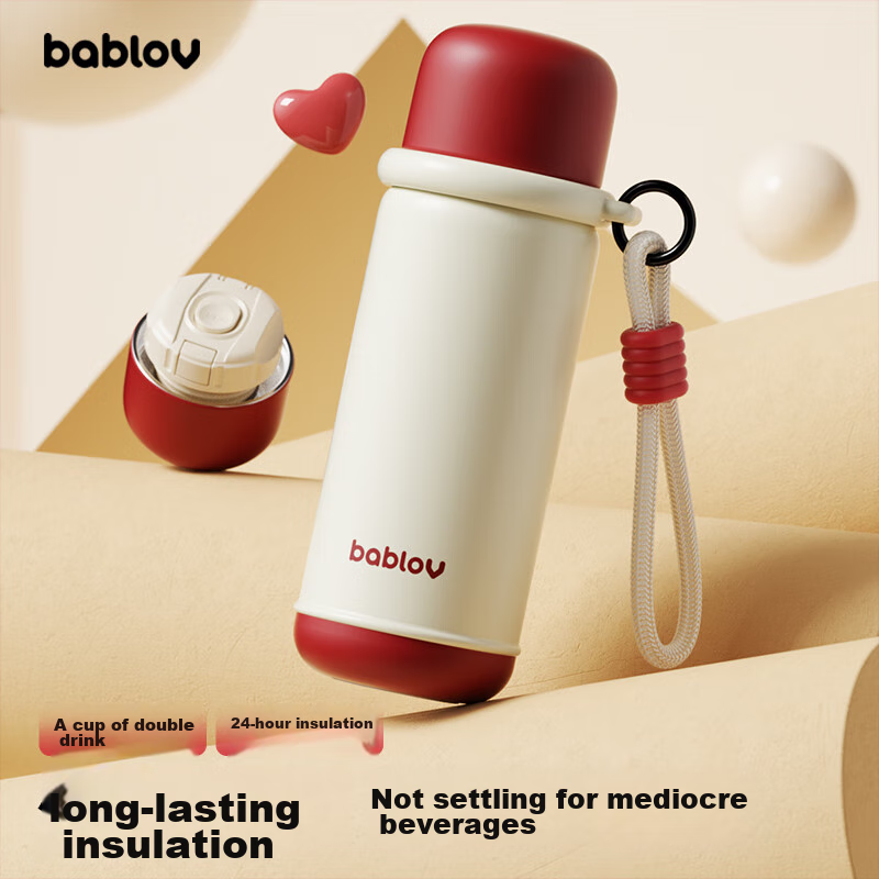 BABLOV Insulated Water Bottle - Cream Cherry