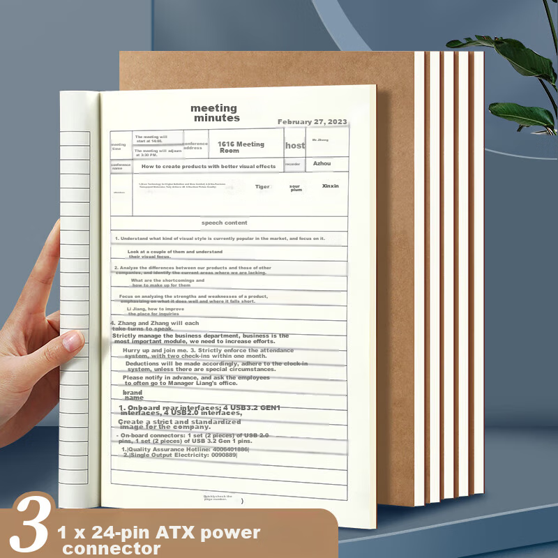 Jiaranheng 3-Pack A4 Meeting Notebooks