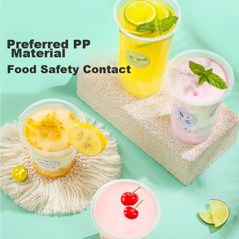 MARYYA Disposable Milk Tea Cups with Lids