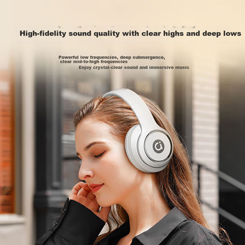 Adol ASUS Over-Ear Bluetooth Headphones White-Gray