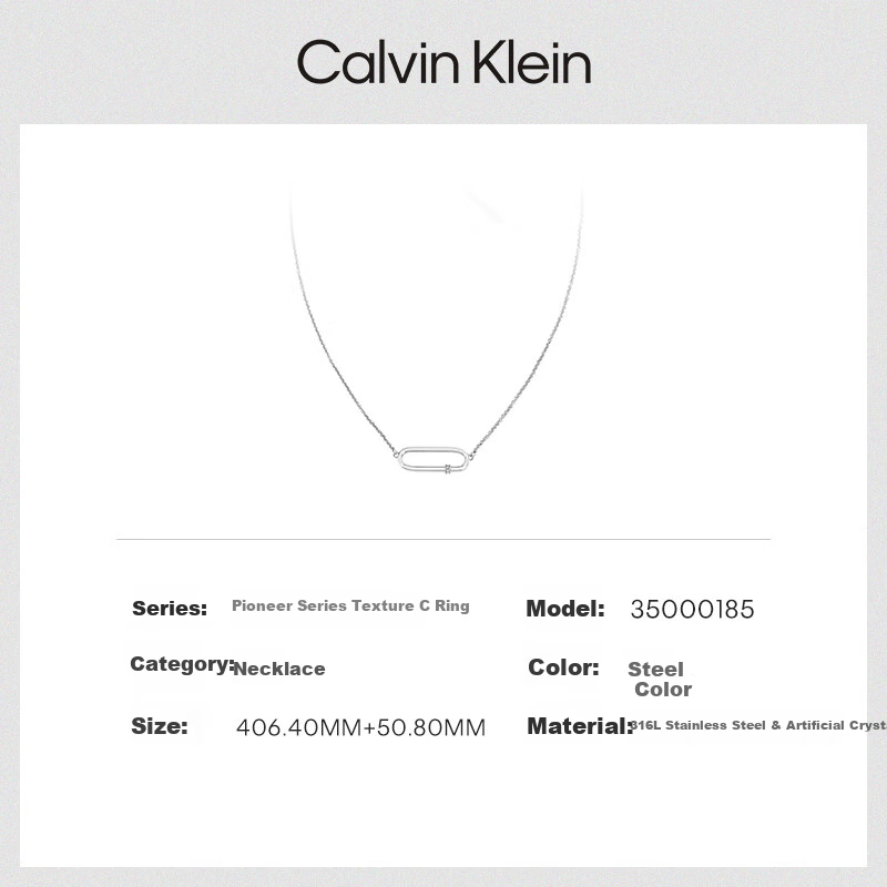 Calvin Klein CK Paperclip Necklace - Silver for Women