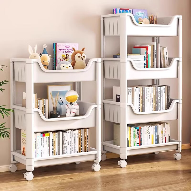 XIAOJIANGCAI 3-Tier Movable Bookshelf