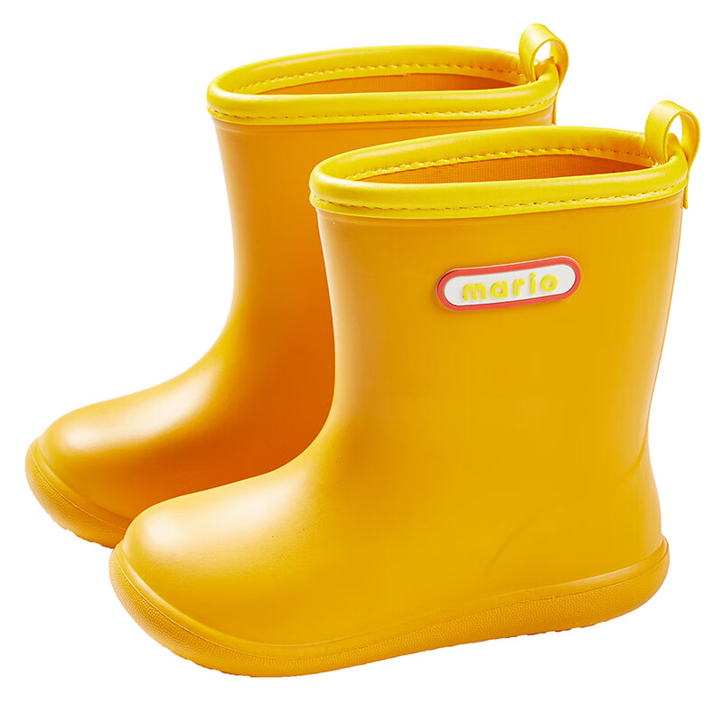 Cheerful Mario Kids Rain Boots with Cartoon Drawstring