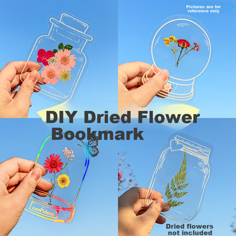 TIANSE Transparent Dried Flower Bookmarks