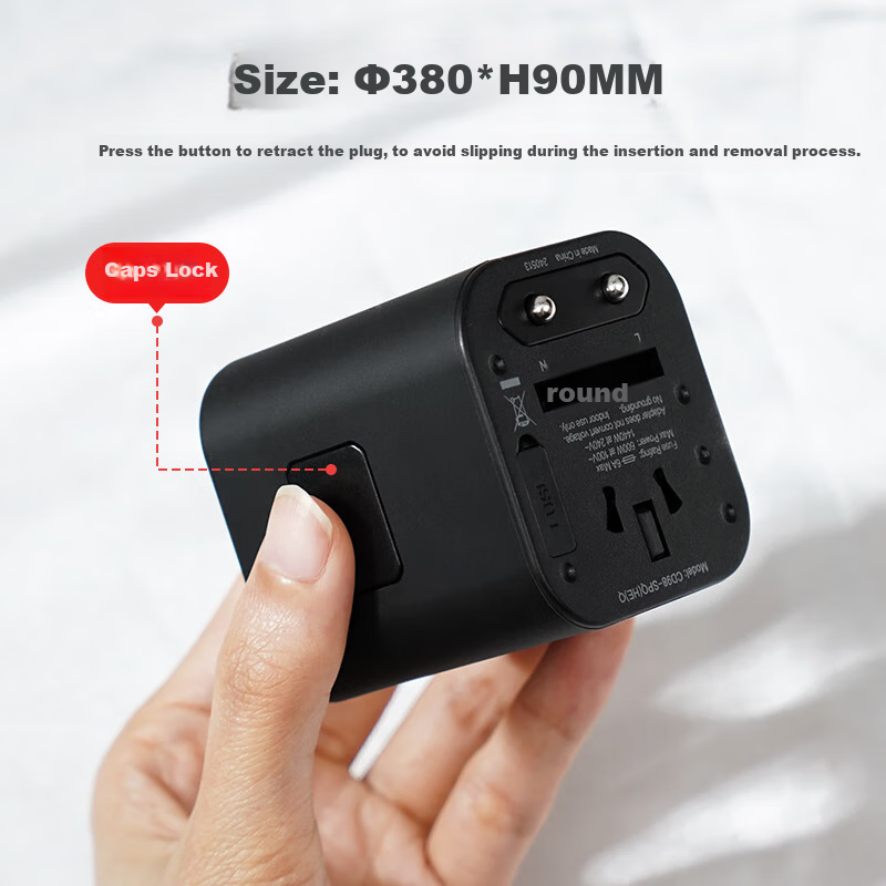 DELIXI Global Universal Travel Adapter - 2A1C+1 Socket