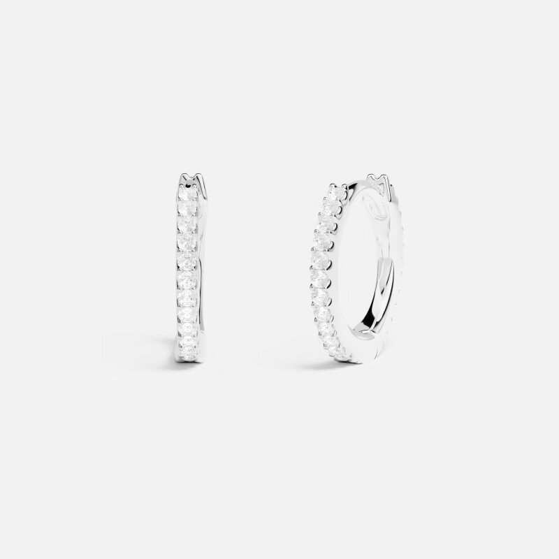APM Monaco Circular Hoop Earrings - Elegant White Studs