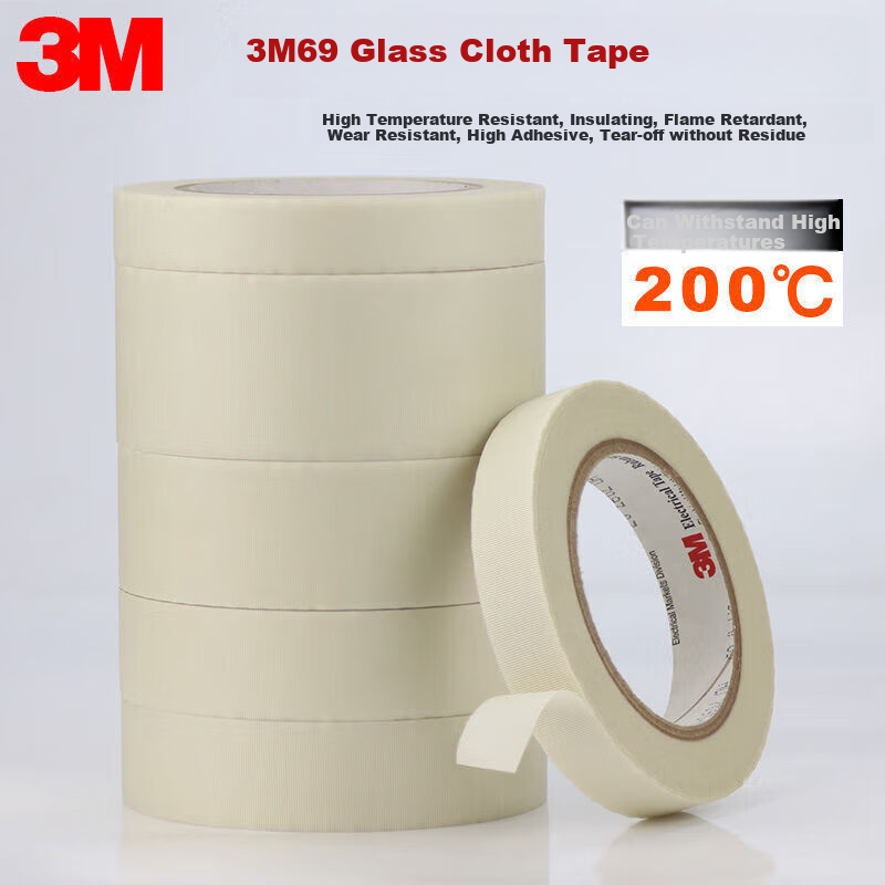 3M Glass Cloth Tape - Heat-Resistant Insulating Tape (20mm x 33m)