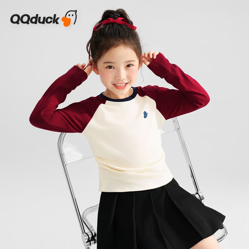 QQ DUCK Kids' Long-Sleeve Raglan T-Shirt