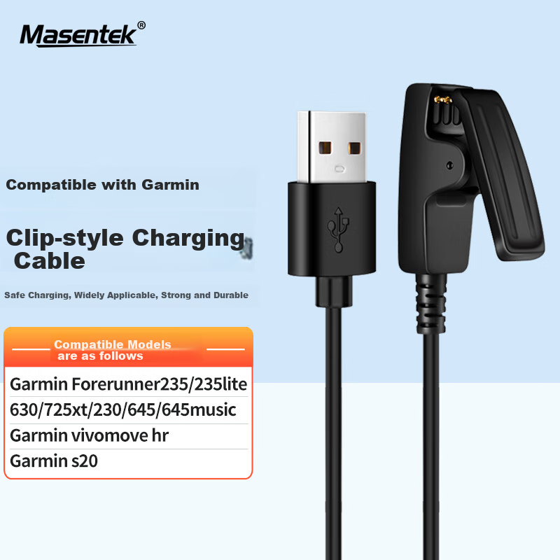 Masentek Garmin Watch Charging Cable Clip-On