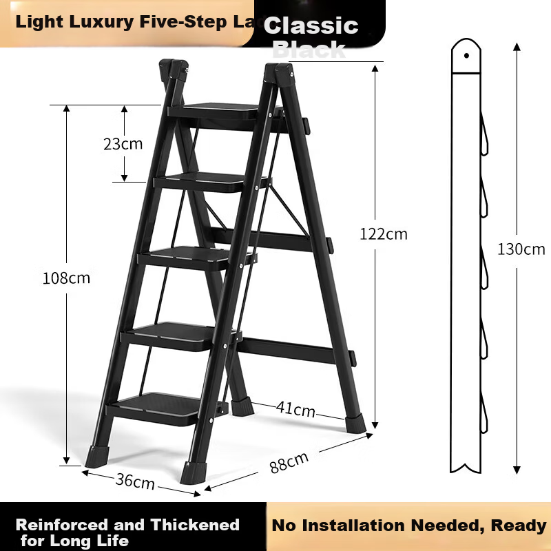 AOZHI Folding Step Ladder - Multi-Functional Household Ladder