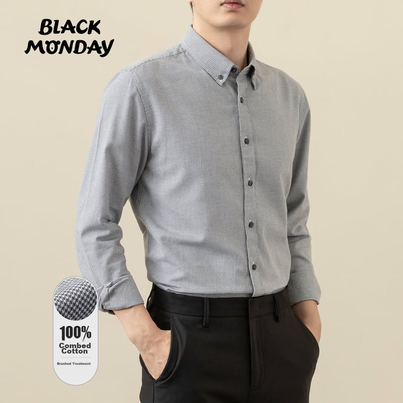 BLACKMONDAY Houndstooth Plaid Shirt