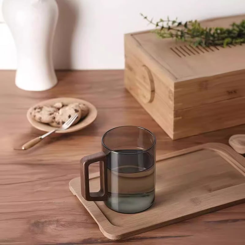 PINYU Borosilicate Glass Tea Cup with Handle