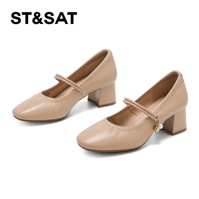 St&Sat Genuine Leather Pumps for Women - Winter 2025