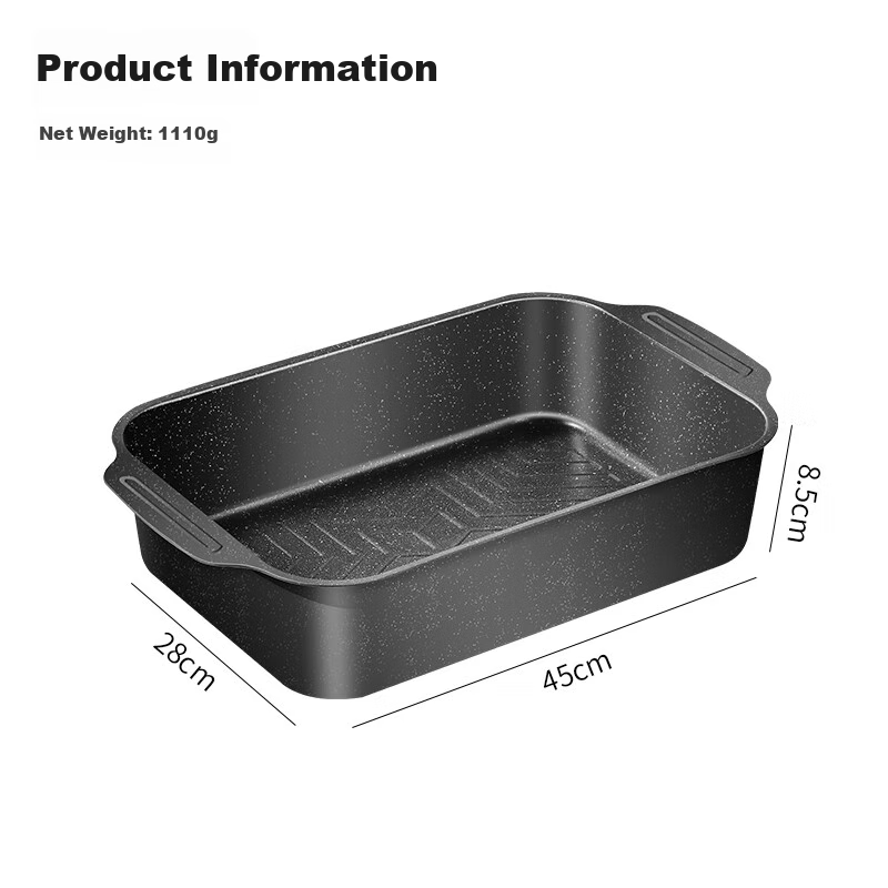 Baijie Stainless Steel Deep Square Grilled Fish Pan