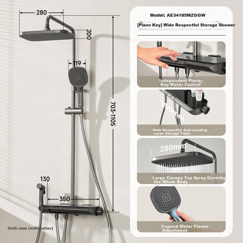 ARROW K150 Shower Head Set - High-Pressure 3-Function