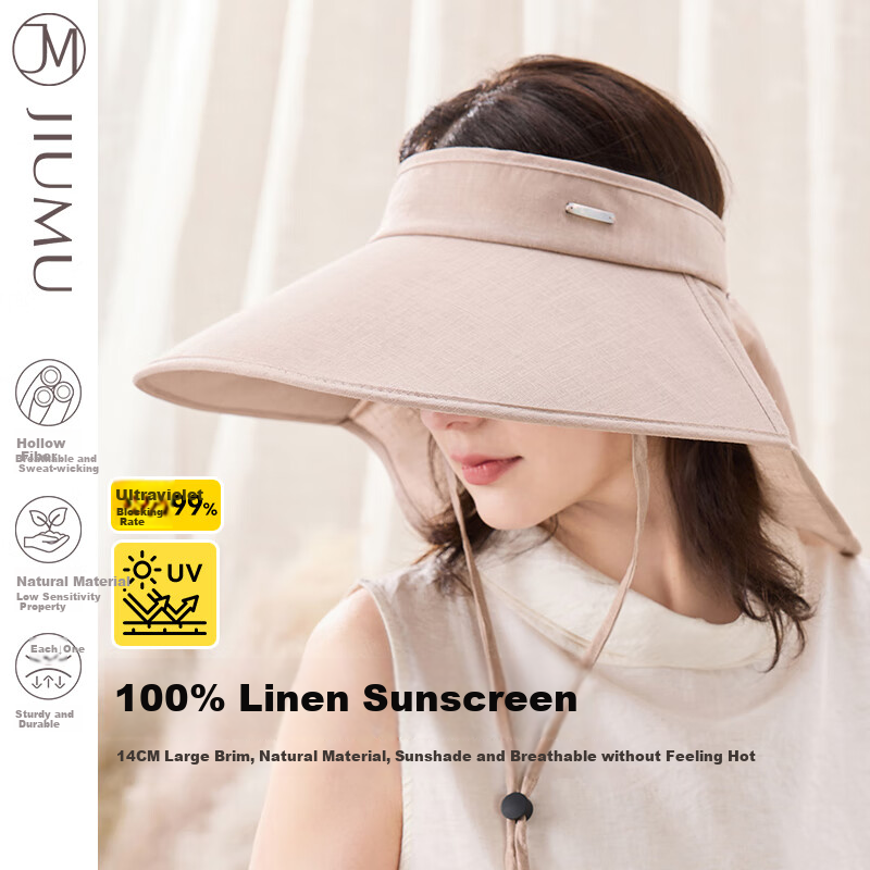 JIUMU Linen Sun Protection Hat for Women