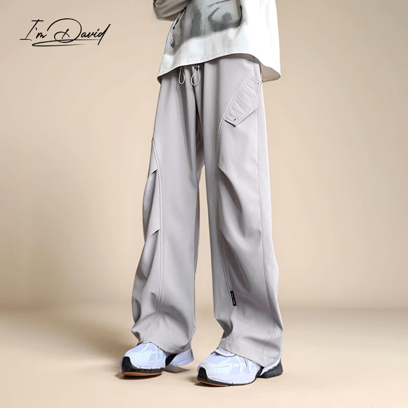 I'M DAVID Casual Cargo Pants, Japanese Retro Style